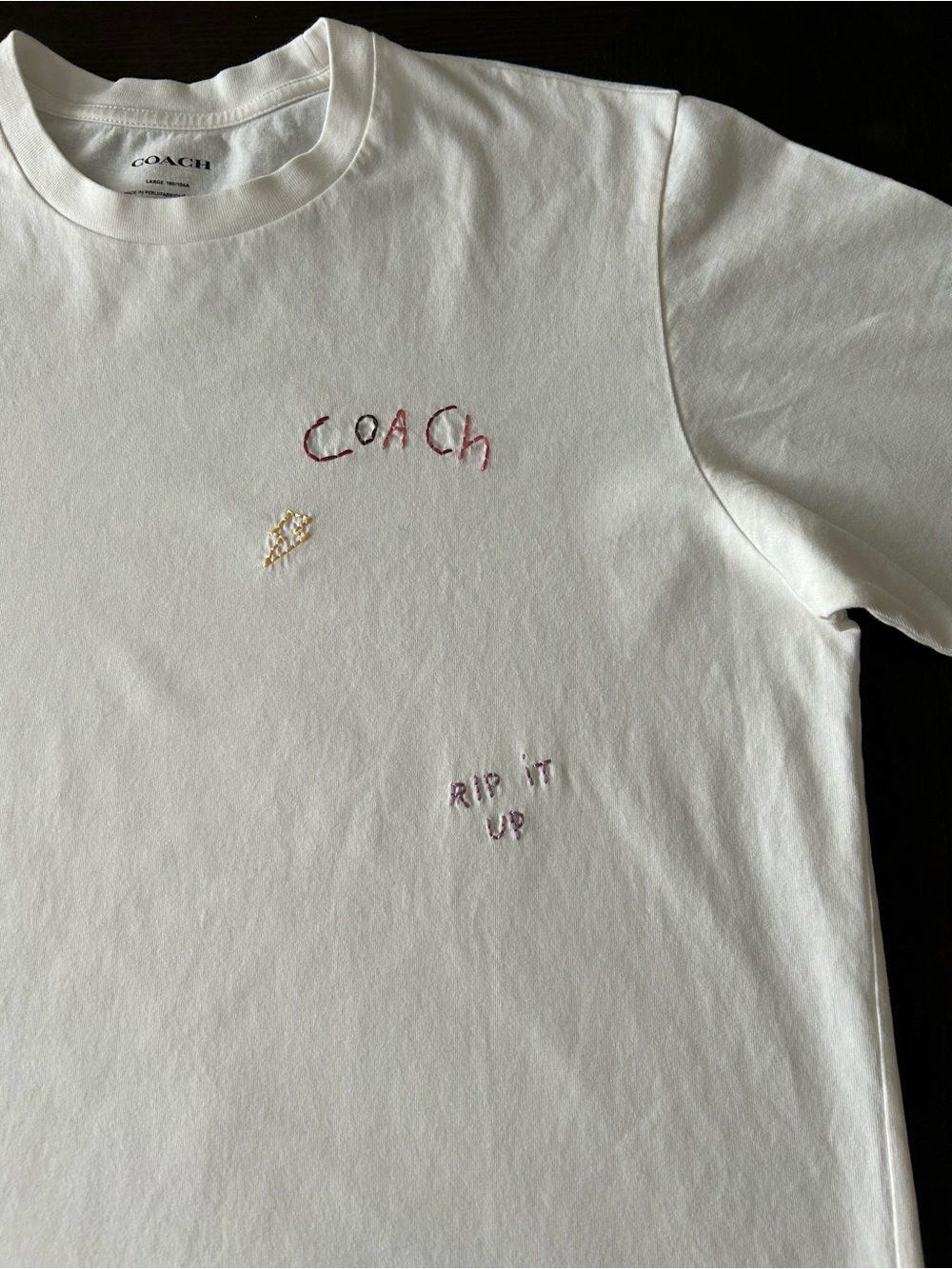 COACH DIARY SCRIPT T- SHIRT. SIZE LARGE - Picture 3 of 10